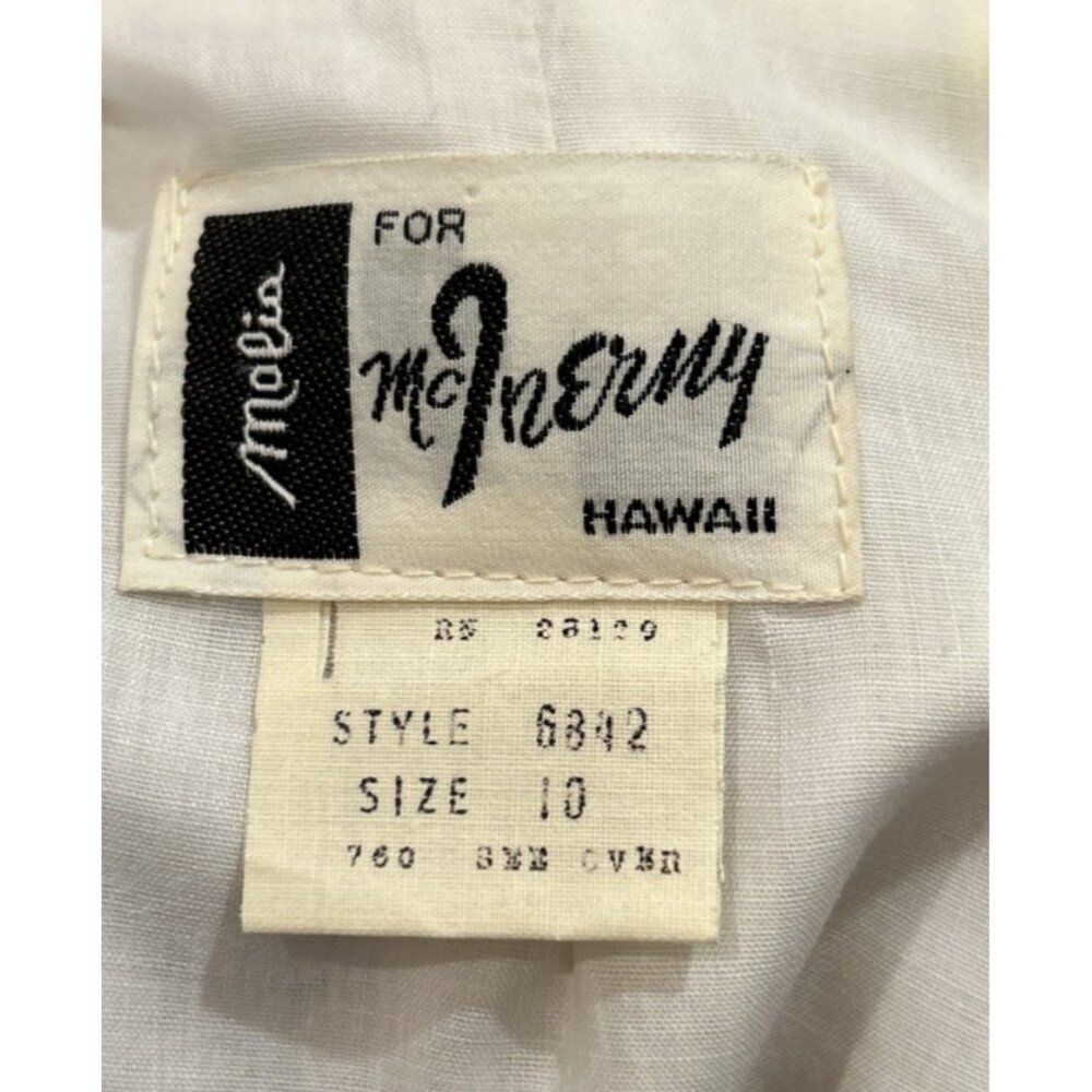 VINTAGE Malia McInerny Hawaiian Maxi Dress 10 Yellow Sleeveless Nylon - Picture 5 of 6